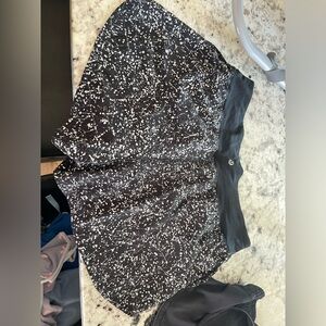 Lululemon black reflective fast and free shorts